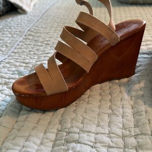 Lucky Brand wedge sandals. Leather great condition size 8